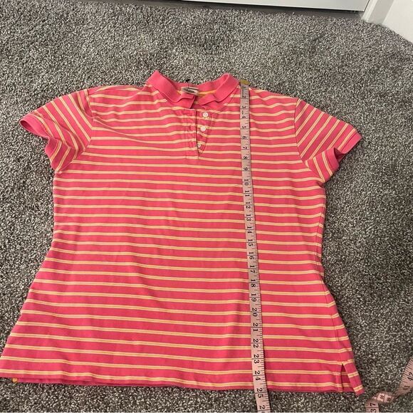 Vintage Disney Stripe Polo Size XL Pink and Gold - Picture 10 of 10